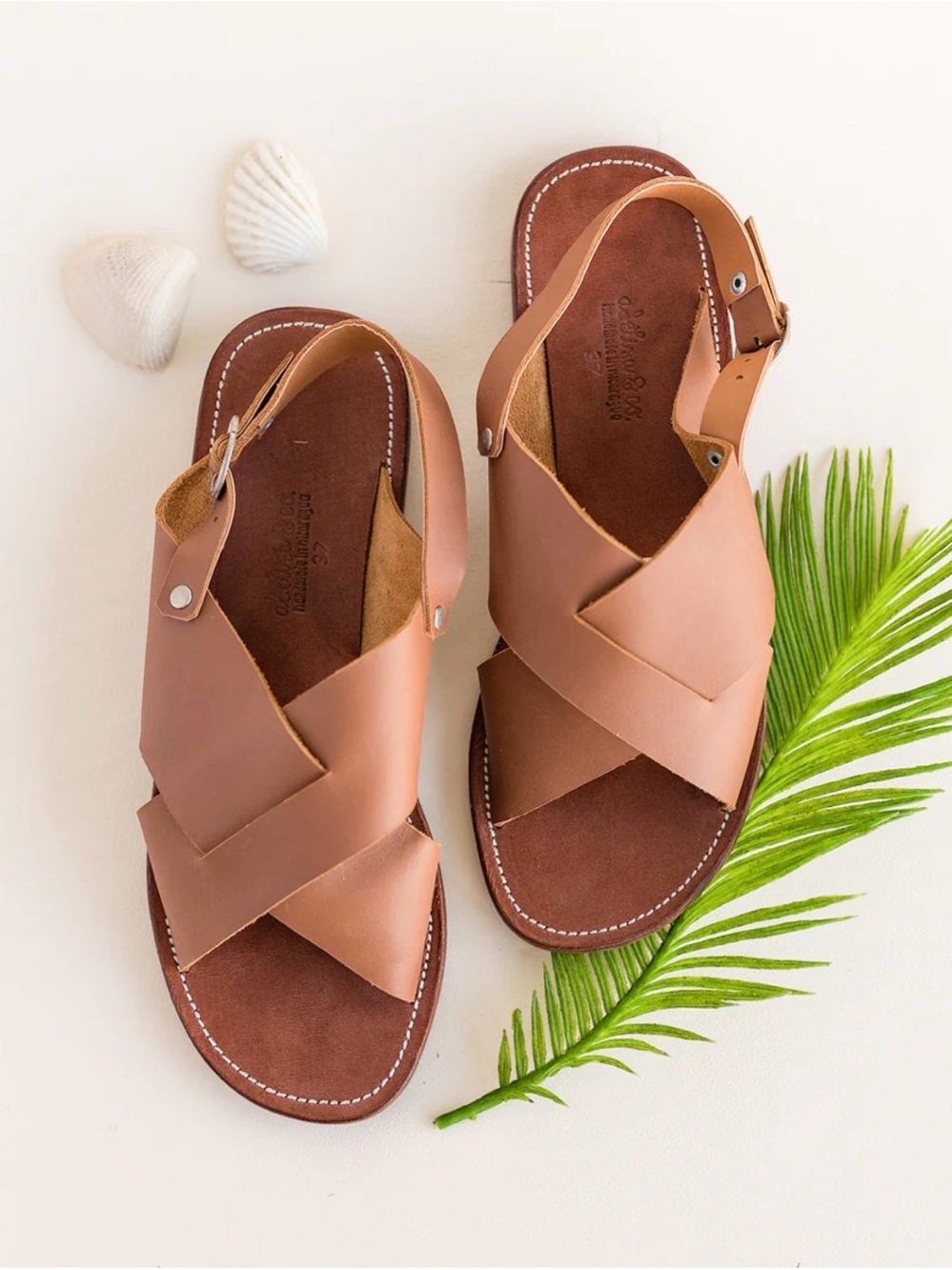 Classic Kids Cross-Strap Sandals in Tan